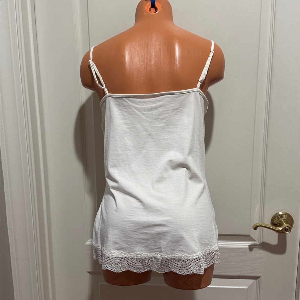 LOFT Ivory Lace Cami Adjustable Straps L Large EUC $40 KL - Picture 4 of 9